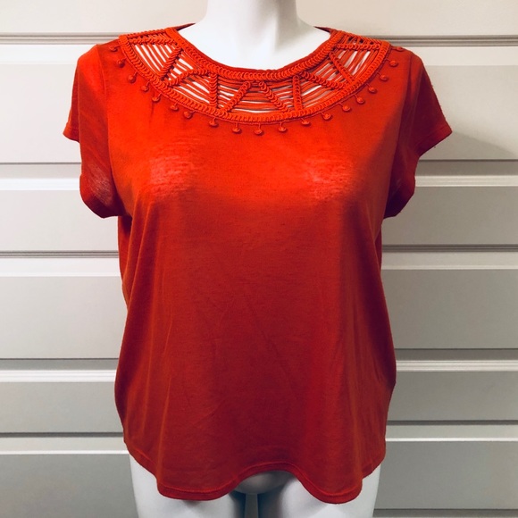 H&M Orange Linen Blend Blouse - Picture 7 of 7